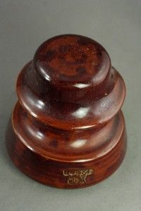 Vintage Lot Brown Porcelain Insulators Locke Ohio Brass