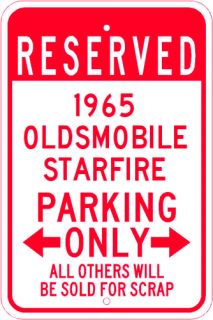1965 65 Oldsmobile Starfire Parking Sign