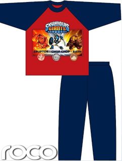 Boys Official Skylanders Giants Pyjamas Red and Blue Cotton Size 3 10