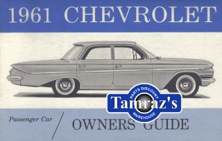 1961 61 Chevrolet Bel Air Biscayne Impala Owners Manual