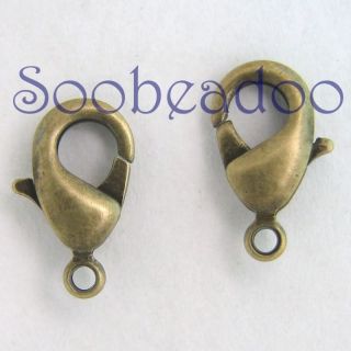 50 Lobster Trigger Clasp Antique Gold Plate 12mm