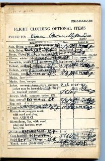 1944 45 US Navy Pilot Flight Log of Author Evan s Connell