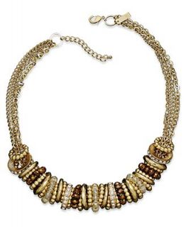 INC International Concepts Necklace, 12k Gold Plated Rondelle Necklace