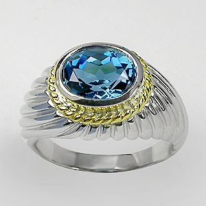 Natural London Blue Topaz AAA 925 Sterling Silver Ring