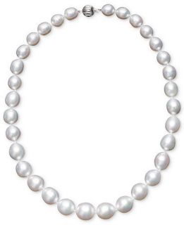 Pearl Necklace, 18 14k White Gold White Cultured South Sea Graduated