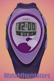 Timex Wiseguy Series Kids New Digital Purple Rubber Band Sport WR