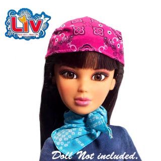 Blue Pink Head Scarf 2 Liv Doll Scarves Fit Monster High Bratz Moxie