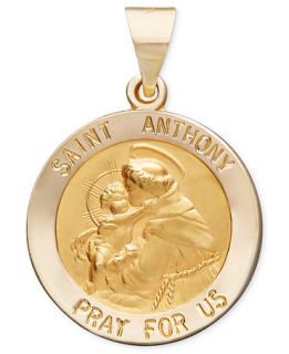 14k Gold Pendant, Saint Anthony Medal Pendant   Necklaces   Jewelry