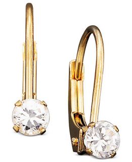 Childrens 14k Gold Cubic Zirconia Earrings   Kids Jewelry & Watches
