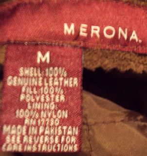 Vtg Modern Merona Suede Leather Barn Coat City Jacket Brown Mens