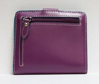 Lodis Audrey Wallet Bifold Purple / Turquoise Leather 