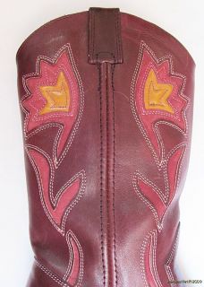 Super Womens Frye Sabina Flower Inlay Cowboy Western Boots Size 9B 40