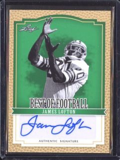 You are bidding on a 2012 Leaf Best of Football James Lofton Auto