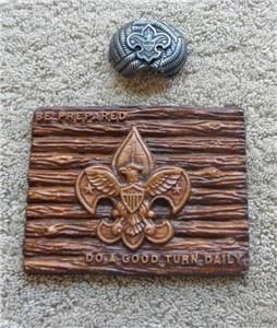 Vintage Boy Scout Lot of Scout Jewelry Box Cover Plaque NChief Slide