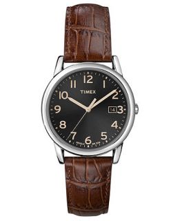 Timex Watch, Mens Dark Brown Leather Strap 35mm T2N948UM   All