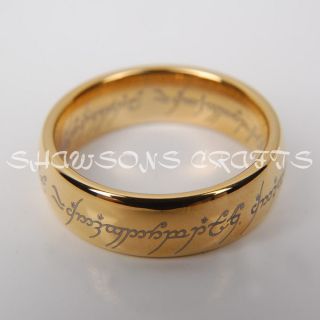 Lord of The Rings 7mm Gold Tungsten Carbide One Ring