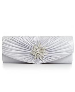 Lenore by La Regale Handbag, Satin Evening Clutch with Jewel