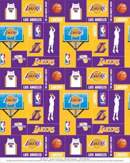 Los Angeles Lakers s NBA Basketball Print Fleece Fabric