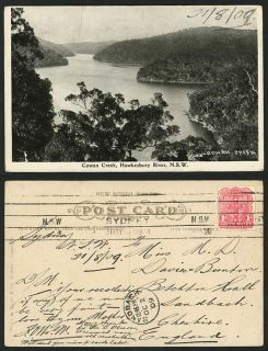 Australia 1D 1909 Postcard Cowan Creek Hawkesbury River