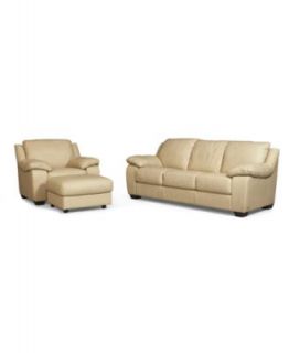 Govanni Leather Living Room Furniture, 3 Piece Set (Sofa, Chair and