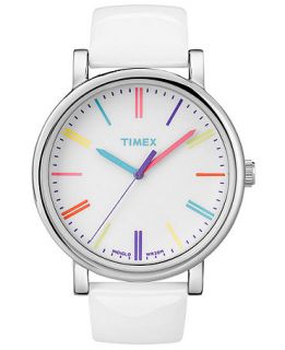 Timex Watch, Womens Originals Easy Reader White Patent Leather Strap