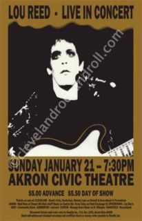 Lou Reed 1973 Cleveland Concert Poster
