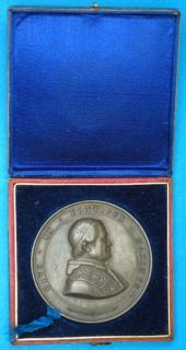 Pope Pius IX Vatican 1871 Splendid Large Bronze Medal with The RARE