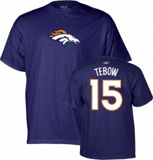 Tim Tebow Reebok Name and Number Denver Broncos T Shirt