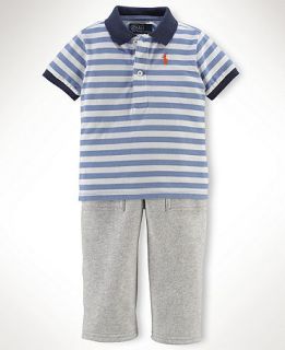 Ralph Lauren Baby Set, Baby Boys Striped Polo Shirt and Pants   Kids