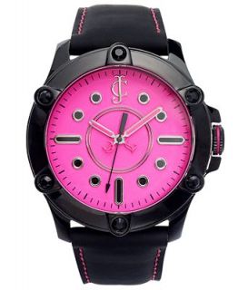 Juicy Couture Watch, Womens Surfside Black Rubber Coated Leather
