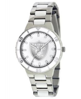 Game Time Watch, Womens Oakland Raiders White Ceramic and Stainless