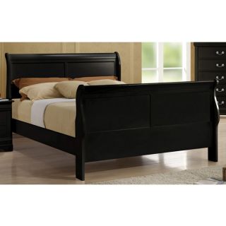 Louis Philippe Sleigh Bed Black Queen from Brookstone