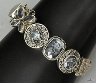 925 Sterling Silver Gemstone LORI BONN Charm Bracelet BLUE JEAN BABY