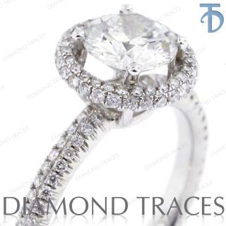 29 Carat Very Good D SI3 Round Diamond 18K Gold Halo Engagement Ring
