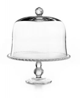 Martha Stewart Collection Serveware, Glass Cake Stand with Leaf Dome