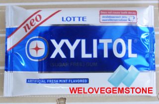 Lotte Xylitol Sugar Free Chewing Gum Fresh Mint Dental Health 1 Pack