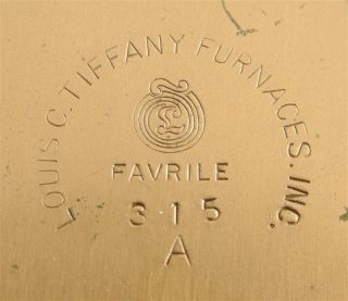 Unusual Very RARE Louis C Tiffany Furnaces Inc Favrile Ashtray Glass