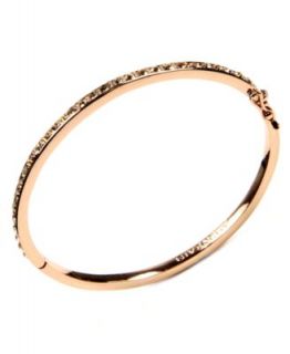 Michael Kors Bracelet, Rose Gold Tone Thin Pave Glass Bangle