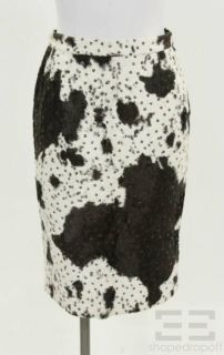 Luca Luca Black White Cow Print Sequined Skirt Size 42