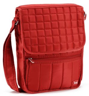 Lug Life Crimson Red Quilted Moped Day Pack Travel Crossbody Purse