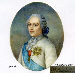 French Portrait Miniature Young King Louis XVI Regalia Medals