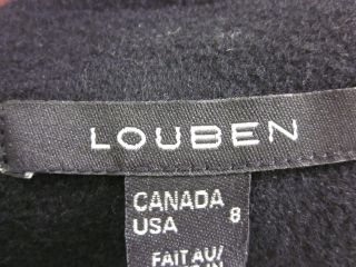Louben Black Wool Long Sleeves Buttons Jacket Coat Sz 8