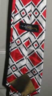 Loudmouth Golf Tie Necktie Danger Red Black Silk Diamond Pattern