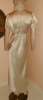 Vintage 40s Silk Champagne HARLOW Smocked Bride Bias Cut NOS Nightgown