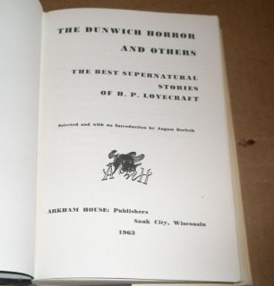 Lovecraft The Dunwich Horror Arkham House 1963 First Edition