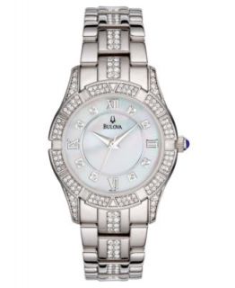 Bulova Watch, Womens Crystal Dress Stainless Steel Bracelet 27mm