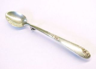 Lunt Sweetheart Rose Sterling Miniature Spoon Brooch