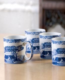 Spode Dinnerware, Set of 4 Blue Italian Mugs   Glassware   Dining