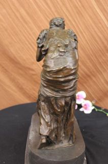 Loving Woman Mother Children Sculpture Unique Art Bronze Marble Statue
