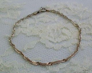 Sterling Silver Bracelet Twisted Chain 925 Italy 7 Long